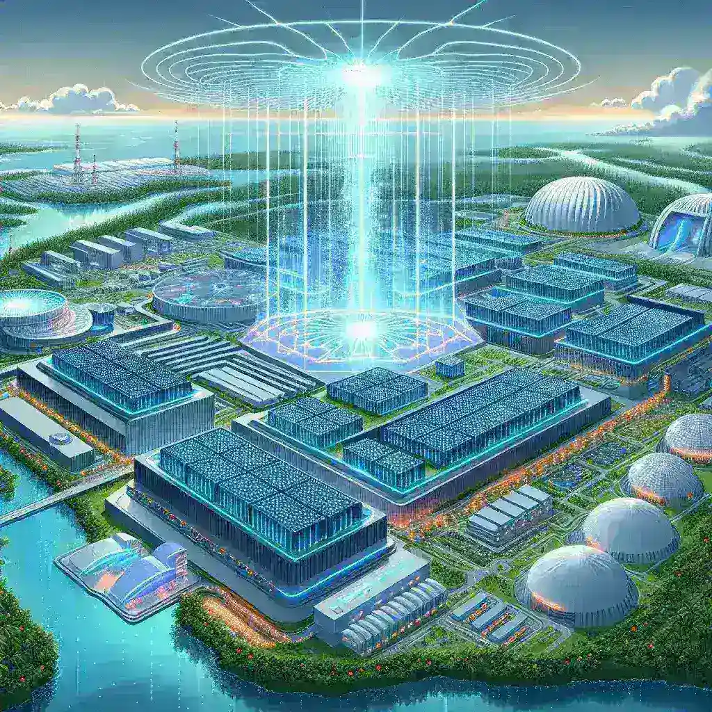 "Data center in Indonesia showcasing AI-ready technology with a capacity growth to 743 MW, highlighting advancements in infrastructure for artificial intelligence and data processing."