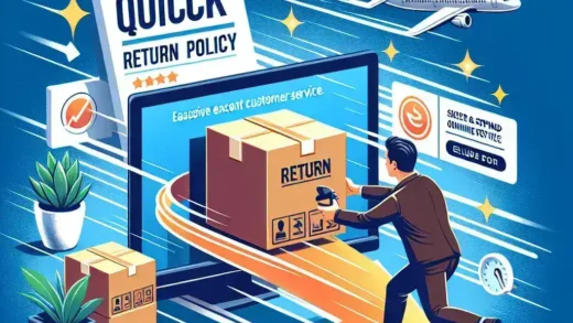 "Customer service representative assisting a shopper with fast return policy at Lazada, highlighting the company's commitment to efficient customer support and seamless online shopping experience."