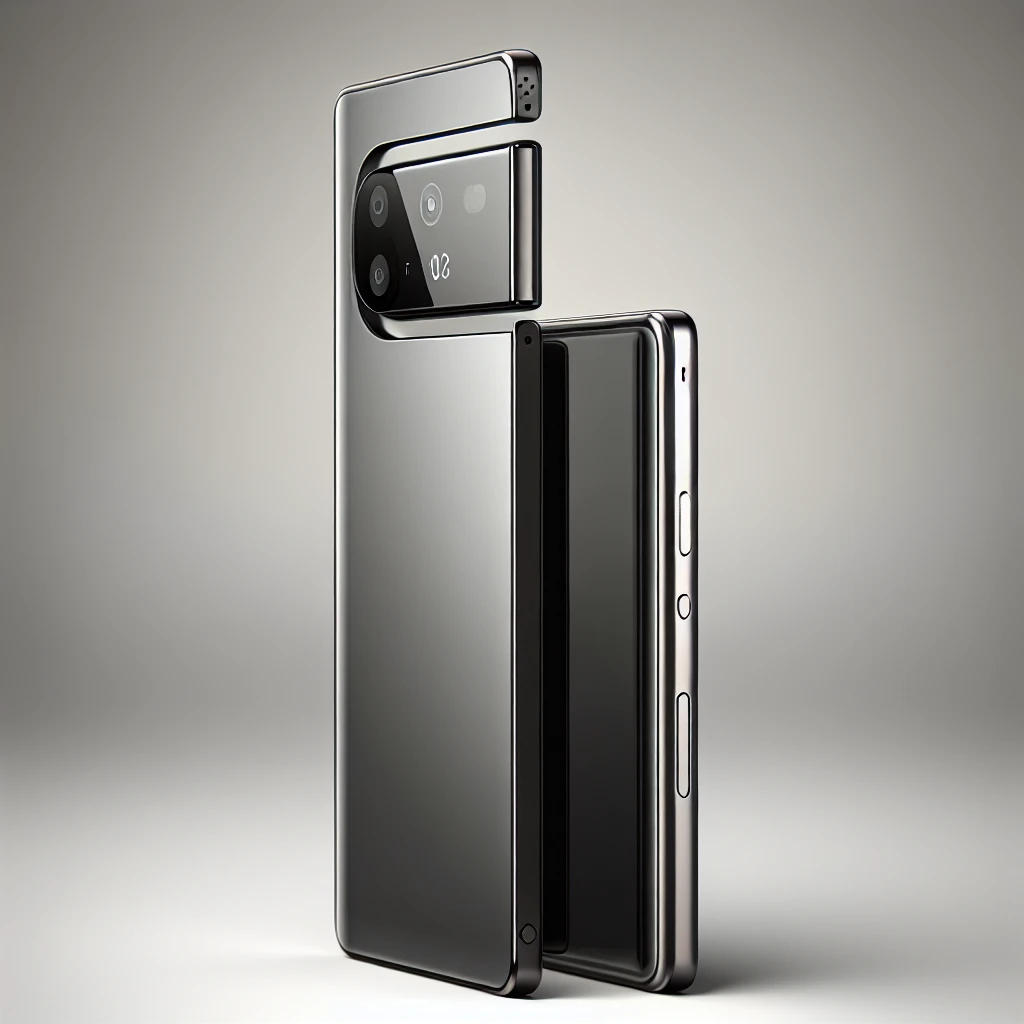 "Close-up of the new Oppo smartphone showcasing its sleek design and innovative pop-up camera technology, highlighting the device's cutting-edge features and modern aesthetics."